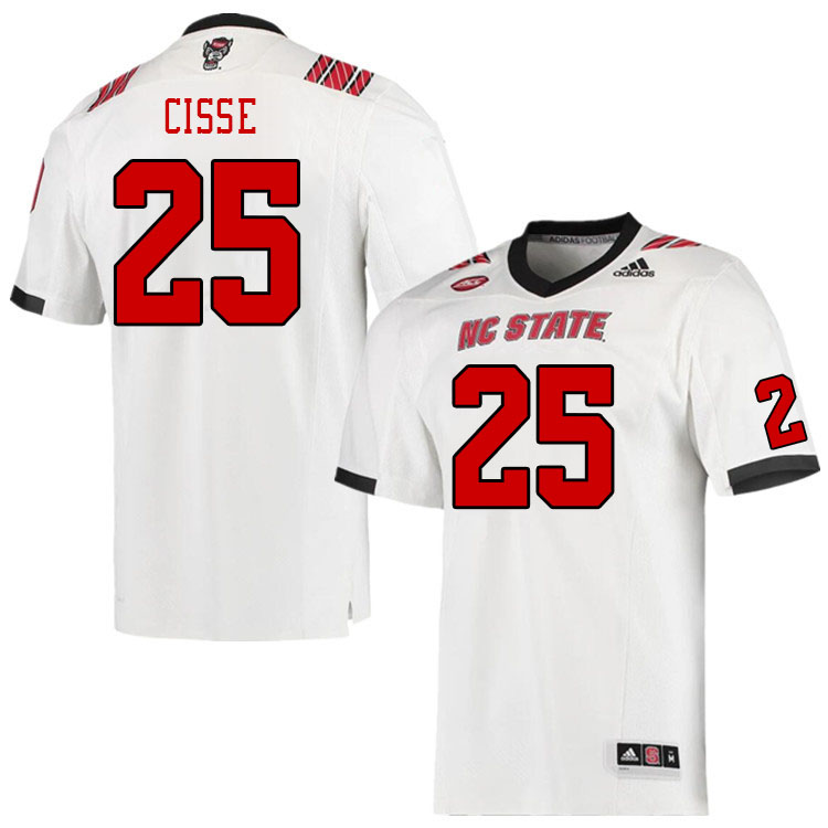 Men #25 Brandon Cisse North Carolina State Wolfpacks College Football Jerseys Stitched-White - Click Image to Close